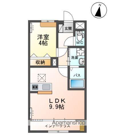 INFIELD D (1LDK/1階)の間取り写真