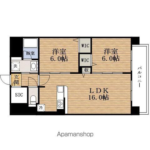 クレリアSHINFUKAE(2LDK/6階)の間取り写真