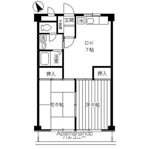 グレースK(2DK/1階)の間取り写真
