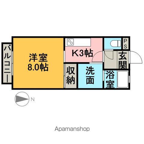 グリーングラス土岐(1K/1階)の間取り写真