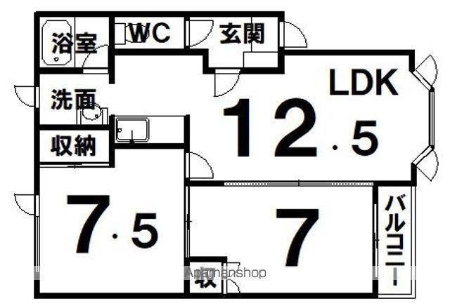 リリーハイツ(2LDK/1階)の間取り写真