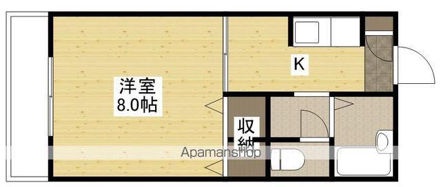 ローズガーデンD(1K/1階)の間取り写真