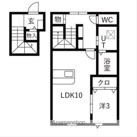 ほのむA棟(1LDK/2階)の間取り写真