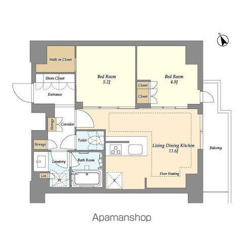 オアーゼ日暮里レジデンス(2LDK/10階)の間取り写真