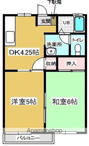 コートビレッジ舘野Ⅰ(2K/1階)の間取り写真