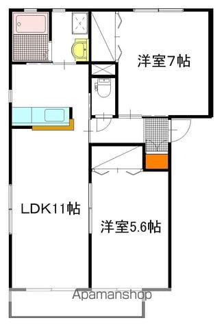 グリーンコート小貫山(2LDK/1階)の間取り写真