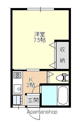 コーポユー(1K/1階)の間取り写真