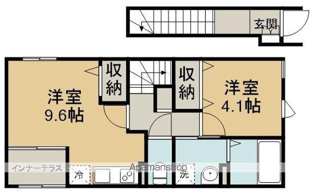 ティーズ シャルパンティエ(1LDK/2階)の間取り写真