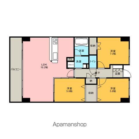 アイランドシティインフィニガーデンサウス棟(3LDK/2階)の間取り写真