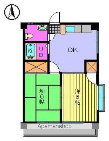 オレンジハイツ愛光(2DK/2階)の間取り写真