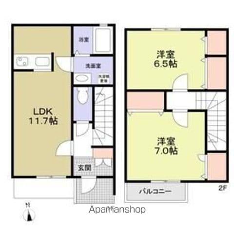 コンコルディアちゃやがさか　ＮＯＲＴＨ(2LDK)の間取り写真