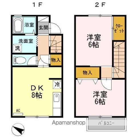 ナユタのさとファミール(2DK)の間取り写真