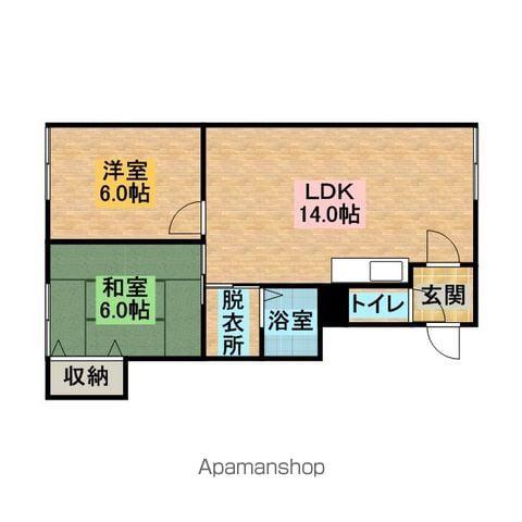 コーポ加藤(2LDK/2階)の間取り写真