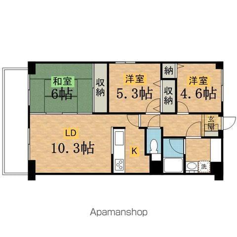 ソシア稲馬(3LDK/1階)の間取り写真