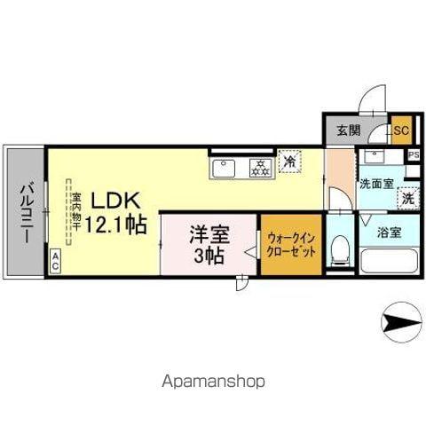 SOUWA(1LDK/2階)の間取り写真