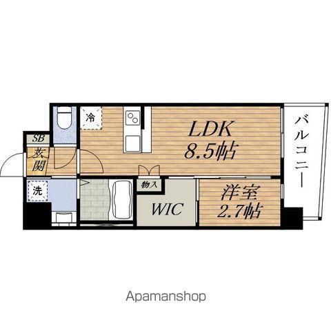 SERENITE東三国ミラク(1LDK/12階)の間取り写真
