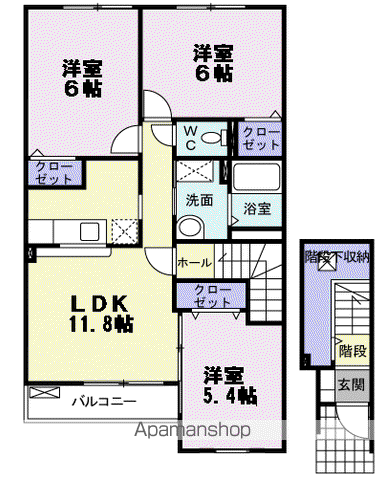 プルミエール2(3LDK/2階)の間取り写真