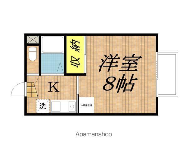 シャトリオン大原A(1K/1階)の間取り写真