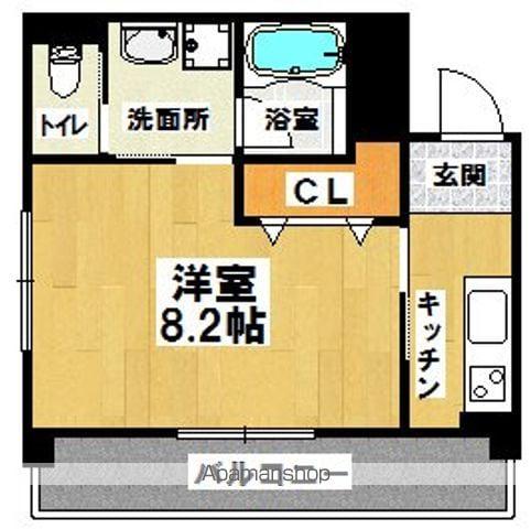 ラ・メール諏訪森(1K/4階)の間取り写真