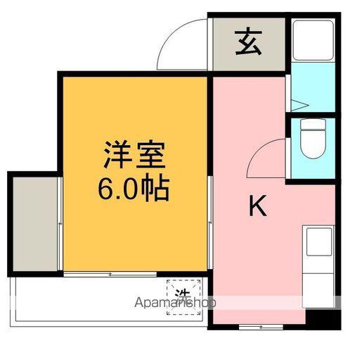 ハイツ寿(1K/2階)の間取り写真
