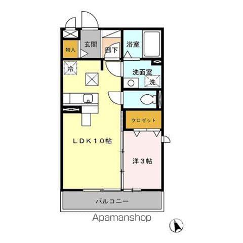 トレビナフェリーチェ(1LDK/1階)の間取り写真