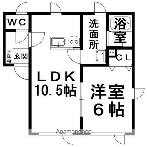 リリアクドウ(1LDK/2階)の間取り写真