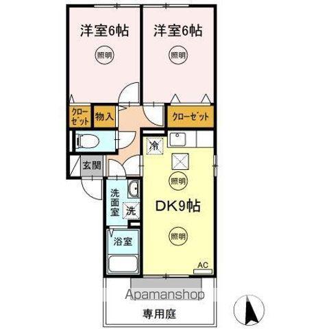 アーバンハイツ28 A棟(2DK/1階)の間取り写真