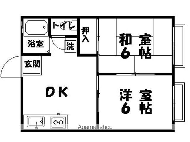 大道コーポ(2DK/1階)の間取り写真