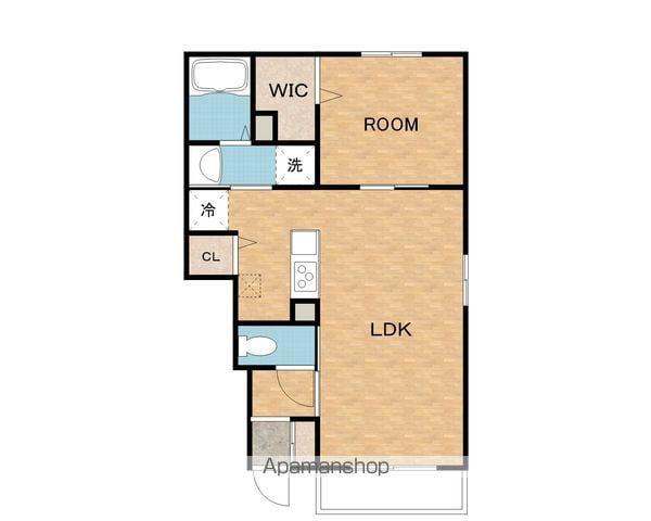 オリーブ羽倉崎 A棟(1LDK/1階)の間取り写真