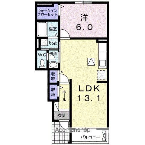 ブリーズ ガーデン(1LDK/1階)の間取り写真