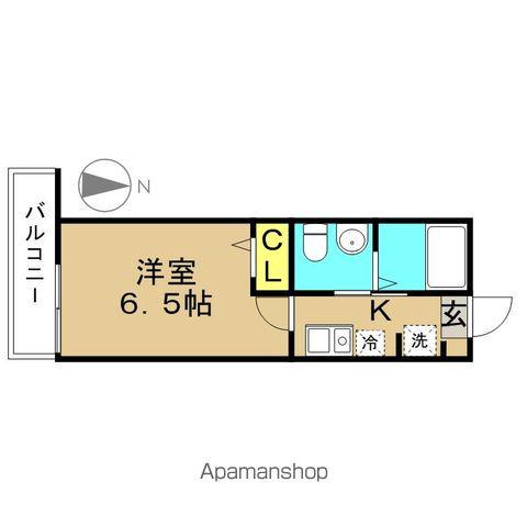 カルムプレイス東小岩(1K/1階)の間取り写真