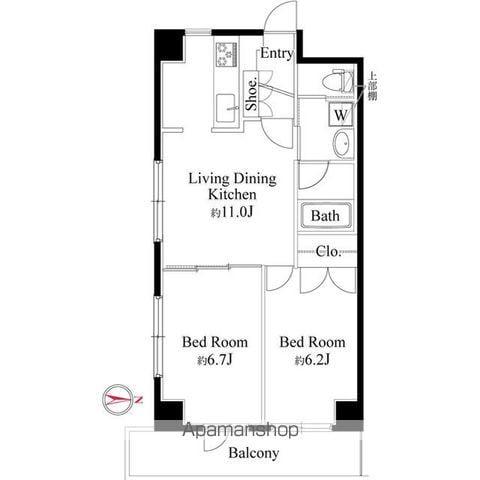 グリーンビュー江古田(2LDK/1階)の間取り写真