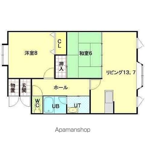 パークヴィレッジKS(2LDK/2階)の間取り写真