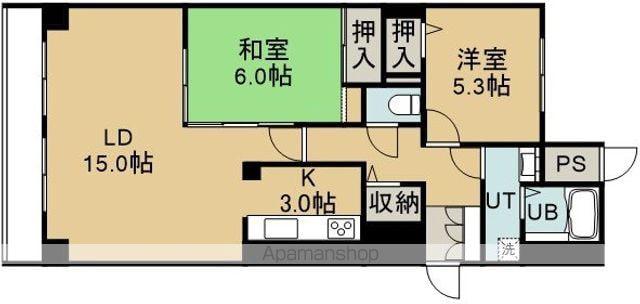 シャトーム大森(2LDK/6階)の間取り写真