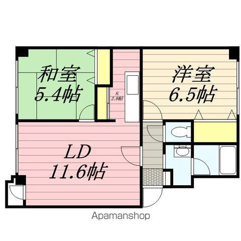 サンドエル(2LDK/5階)の間取り写真