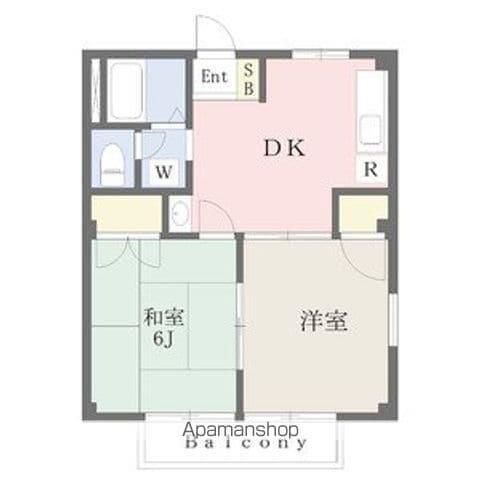サンビレッジA・B(2DK/1階)の間取り写真