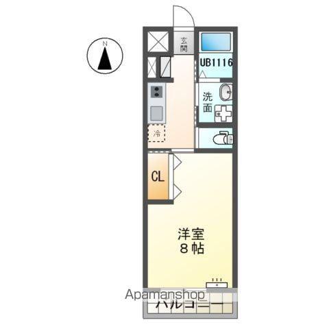 プランドール(1K/2階)の間取り写真