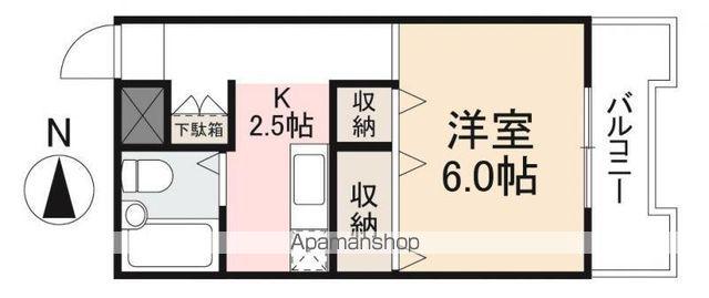 Lコート(1K/3階)の間取り写真