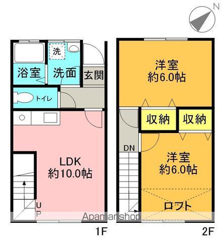 エイトライン A棟(2LDK/1階)の間取り写真