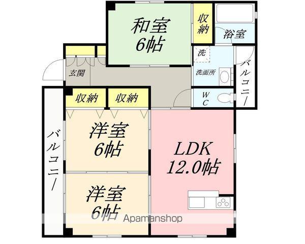 フラワーハイツⅤ(3LDK/2階)の間取り写真
