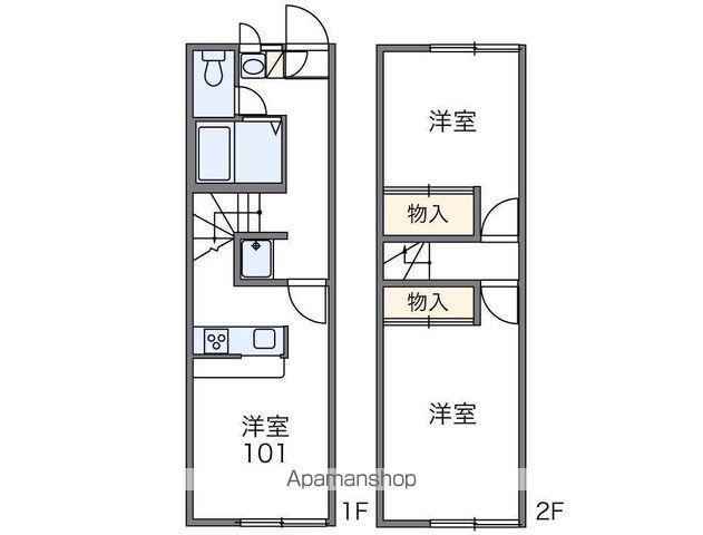 レオパレスみさき(2DK/1階)の間取り写真