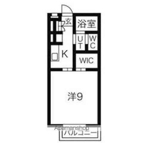 フォレストヴィラ(1K/1階)の間取り写真