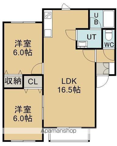 ニートハウスB(2LDK/2階)の間取り写真