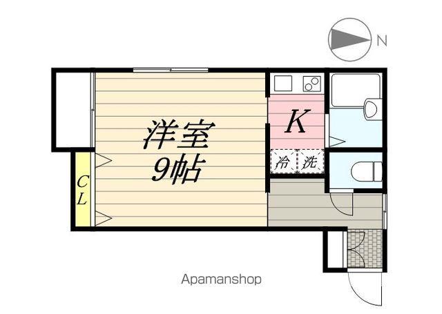 ローズガーデン矢切(1K/1階)の間取り写真