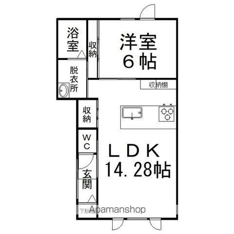 ステラ北6条(1LDK/1階)の間取り写真