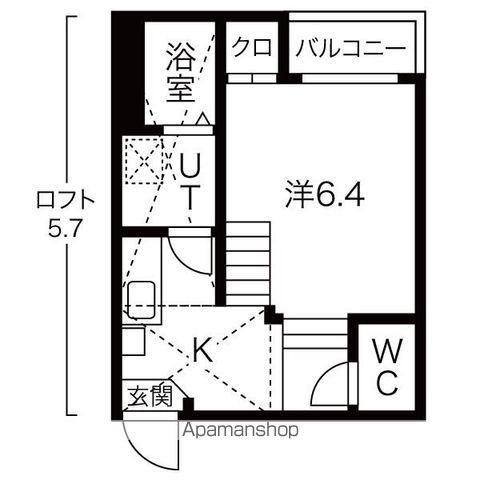 ロイヤルクレスト天塚町(1K/2階)の間取り写真