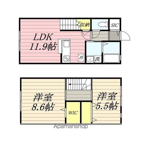 ルミエールⅡ(2LDK)の間取り写真