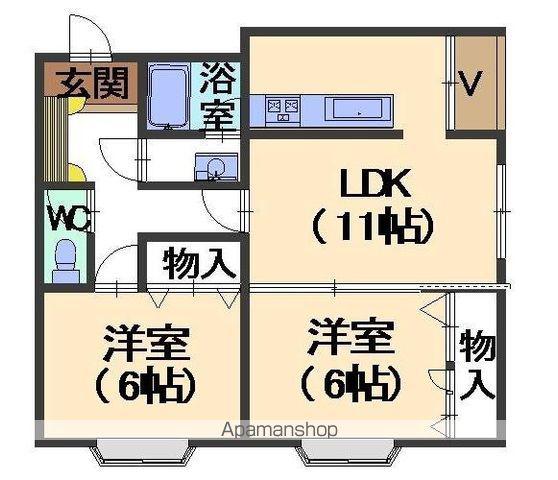 ラポール涌波(2LDK/3階)の間取り写真