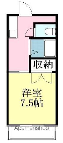 リバーサイド中村(1DK/3階)の間取り写真