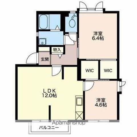 メゾンクレール原2(2LDK/1階)の間取り写真